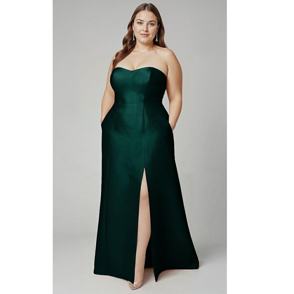 Alfred Sung: Strapless Satin A-Line Gown (NWT) - Picture 6 of 10